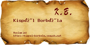 Kispál Borbála névjegykártya